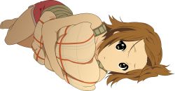 Rule 34 | 1girl, absurdres, brown eyes, brown hair, cushion, highres, k-on!, k-on! movie, non-web source, hugging object, pillow, pillow hug, short hair, solo, tainaka ritsu, transparent background, vector trace