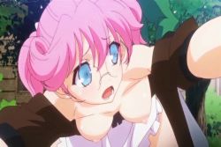 Rule 34 | 1girl, animated, animated gif, blush, bouncing breasts, breasts, clenched teeth, clothed sex, glasses, nipples, pink hair, rance (series), rance 01, sex, sill plain, skirt, sweat, teeth