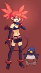 Rule 34 | boots, disgaea, etna (disgaea), navel, prinny, red hair, short hair, twintails, wings