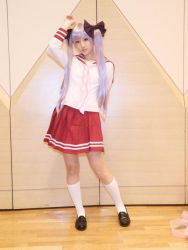 Rule 34 | cosplay, hiiragi kagami, hiiragi kagami (cosplay), lucky star, photo (medium), saya (cosplayer), school uniform, skirt, twintails