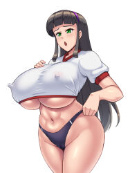 Rule 34 | 1girl, breasts, huge breasts, kawanuma uotsuri, long hair, saionji natsu, solo, white background