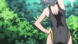 Rule 34 | 10s, 1girl, animated, animated gif, ass, barefoot, ben-tou, competition swimsuit, exercising, lowres, non-web source, one-piece swimsuit, screencap, short hair, silver hair, solo, stretching, swimsuit, toned, yarizui sen