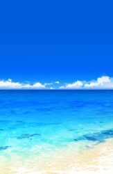 Rule 34 | beach, blue sky, cloud, day, highres, horizon, meito (maze), no humans, ocean, original, outdoors, sand, scenery, sky, water, waves