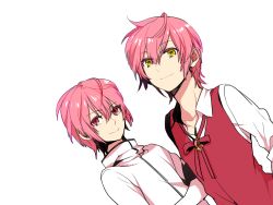 10s 2boys gender_request genderswap image_sample kaname_madoka kurono_yuu magical_boy mahou_shoujo_madoka_magica mahou_shoujo_madoka_magica_(anime) male_focus md5_mismatch multiple_boys pink_eyes pink_hair pixiv_sample ribbon ultimate_madoka yellow_eyes