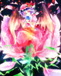 Rule 34 | 1girl, bad id, bad pixiv id, colorful, female focus, flower, kazu (muchuukai), pink flower, pink rose, red flower, red rose, remilia scarlet, rose, solo, touhou