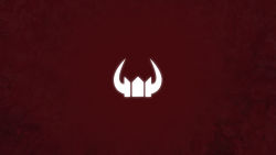 Rule 34 | 10s, black gold saw, black rock shooter, crown, highres, horns, minimalist, red theme, symbol, wallpaper