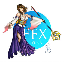 Rule 34 | brown hair, final fantasy, final fantasy x, highres, summoner, yuna