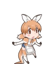 Rule 34 | 1girl, animal costume, animal ear fluff, animal ears, highres, kemono friends, looking at viewer, official art, red kangaroo (kemono friends), solo, standing, tachi-e, tail, transparent background, yoshizaki mine