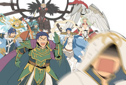 Rule 34 | 4boys, 4girls, axe, bow (weapon), breasts, chasing, chrom (fire emblem), cleavage, edelgard von hresvelg, edelgard von hresvelg (hegemon husk), eirika (fire emblem), fire emblem, fire emblem: genealogy of the holy war, fire emblem: the blazing blade, fire emblem: the sacred stones, fire emblem: three houses, fire emblem awakening, fire emblem heroes, fjorm (fire emblem), hector (fire emblem), highres, hood, horse, kiran (fire emblem), kiran (male) (fire emblem), multiple boys, multiple girls, nintendo, norue, nott (fire emblem), official alternate costume, open mouth, riding, shaded face, sigurd (fire emblem), sparkling eyes, weapon