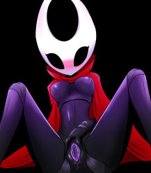 Rule 34 | 1girl, black background, blush, breasts, highres, hollow knight, hornet (hollow knight), nude, pussy, pussy juice, spread legs, spread pussy, zerokun135