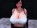 Rule 34 | 1990s (style), 1girl, 3d, animated, black hair, bouncing breasts, breasts, clothes lift, covered erect nipples, final fantasy, final fantasy vii, final fuck 7, huge breasts, navel, nipples, retro artstyle, shirt lift, solo, sound, suspenders, tagme, tank top, tifa lockhart, video, video