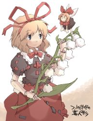 Rule 34 | 1girl, blonde hair, blue eyes, doll joints, fairy, female focus, flower, joints, lily of the valley, medicine melancholy, mini person, minigirl, sakura (medilore), short hair, smile, solo, su-san, touhou
