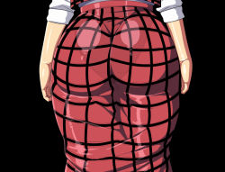 Rule 34 | 1girl, amazon (taitaitaira), ass, ass focus, kazami yuuka, long skirt, long sleeves, lower body, pantylines, plaid, plaid skirt, plaid vest, red skirt, red vest, shirt, skirt, touhou, vest, white shirt
