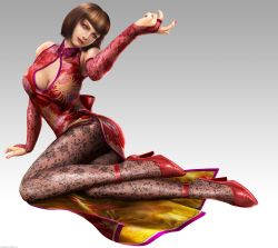 Rule 34 | 1girl, 3d, absurdres, anna williams, blue eyes, bob cut, breasts, brown eyes, china dress, chinese clothes, cleavage, cleavage cutout, clothing cutout, detached sleeves, dress, elbow gloves, fishnet pantyhose, fishnets, gloves, high heels, highres, large breasts, namco, official art, pantyhose, realistic, shoes, short hair, side slit, solo, teambox, tekken