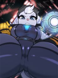 Rule 34 | 1girl, blue eyes, breasts, cameltoe, cleft of venus, highres, large breasts, pout, ratchet &amp; clank, ratchet &amp; clank: rift apart, rivet (ratchet &amp; clank), seii, tagme