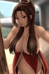 Rule 34 | 1girl, breasts, fatal fury, large breasts, ponytail, shiranui mai, solo, weedsta