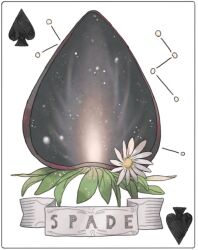 Rule 34 | ace (playing card), ace of spades, banner, bity3155660241, card, card (medium), chinese commentary, commentary request, constellation, daisy, english text, flower, food, fruit, fruit focus, leaf, no humans, original, playing card, simple background, space, spade (shape), strawberry, white background, white flower