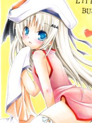 Rule 34 | 1girl, blue eyes, cape, chibinon, china dress, chinese clothes, dress, hat, little busters!, long hair, noumi kudryavka, silver hair, thighhighs