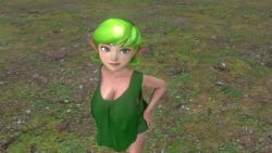 Rule 34 | 10s, 1girl, 3d, alternate breast size, animated, blue eyes, breast expansion, breasts, cleavage, clothes lift, female focus, green hair, green shirt, green shorts, green tank top, hands on own hips, huge breasts, large areolae, large breasts, looking at viewer, nintendo, nipples, no bra, outdoors, pointy ears, rochestedorm, saria (zelda), shirt, shirt lift, short hair, shorts, sleeveless, smirk, solo, source filmmaker (medium), standing, swaying, tank top, the legend of zelda, the legend of zelda: ocarina of time, uncensored, video