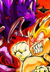 Rule 34 | 2boys, black sclera, blood, blood on hands, bloody tears, colored sclera, crying, crying with eyes open, crystal, fangs, fighting, fleetway super sonic, gloves, highres, im lazy sheck lol, multiple boys, open mouth, sharp teeth, smile, sonic.exe, sonic: execution (comic), sonic (series), sonic the comic, sonic the hedgehog, super sonic, tears, teeth, white gloves, xenophanes (sonic.exe)