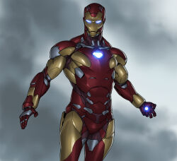 Rule 34 | 1boy, armor, glowing hands, iron man, iron man (series), male focus, marvel, power armor, solo, temaeya utsurou