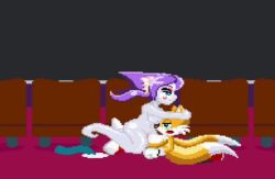 Rule 34 | 1boy, 1girl, animated, arms around another&#039;s head, blue eyes, breasts, closed eyes, cowgirl position, cum, cum in pussy, dominate female, fox boy, ghost girl, girl on top, hetero, kiss, medium breasts, movie theater, pixel art, project x, purple hair, raa (sonic), sex, sonic (series), sound, straddling, tagme, tail, tails (sonic), video, yellow fur