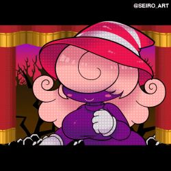 Rule 34 | 1girl, animated, animated gif, breasts, dot nose, eyes visible through hair, large breasts, leaning forward, looking at viewer, mario (series), nintendo, paper mario, seiro, shiny clothes, shiny skin, sidelocks, skindentation, solo, standing, vivian (paper mario)