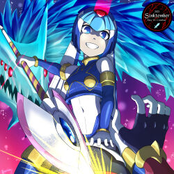 Rule 34 | 1boy, 1girl, android, artist name, attack, blue eyes, blurry, blurry background, breasts, bubble, clenched teeth, commentary, crop top, dated, day, dragon, english commentary, english text, feet out of frame, gloves, hand on another&#039;s crotch, head out of frame, helmet, holding, holding polearm, holding weapon, ice, ice dragon, fairy leviathan (mega man), looking at viewer, lying, medium breasts, mega man (series), mega man zero (series), open mouth, polearm, red eyes, robot, robot girl, signature, spear, straddling, teeth, thighhighs, underwater, upper body, user hnyw5285, water, weapon, white gloves, zero(z) (mega man), zero (mega man)