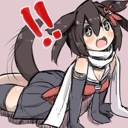 Rule 34 | 10s, 1girl, animal ears, bad id, bad pixiv id, elbow gloves, gloves, highres, kantai collection, neckerchief, remodel (kantai collection), scarf, school uniform, sendai (kancolle), serafuku, single thighhigh, thighhighs, two side up, u-non (annon&#039;an), white scarf