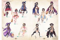 Rule 34 | 1girl, animal ears, boots, breasts, character name, cleavage, cross-laced footwear, dungeon travelers 2, fake animal ears, full body, highres, lace-up boots, leotard, official art, page number, playboy bunny, rabbit ears, scan, simple background, thighhighs, white thighhighs