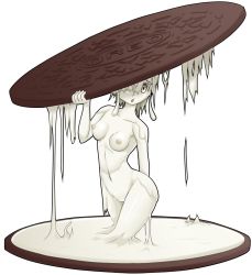 Rule 34 | 1girl, breasts, cookie, cream, drawfag, female focus, food, monster girl, navel, nipples, nude, oreo, original, personification, pussy, slime girl, solo, transparent background
