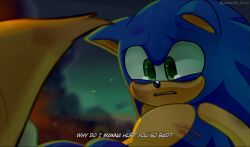 Rule 34 | 2boys, artist name, close-up, commentary, crying, english commentary, english text, furry, furry male, gloves, highres, luciacas tillo, male focus, multiple boys, nine (sonic), orange fur, scratches, sonic (series), sonic the hedgehog, spanish commentary, teeth