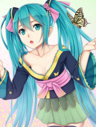 Rule 34 | 1girl, aqua eyes, aqua hair, bad id, bad pixiv id, bug, butterfly, hatsune miku, heisei yutorin, bug, long hair, magnet (vocaloid), open mouth, project diva (series), project diva 2nd, skirt, solo, thighhighs, twintails, very long hair, vocaloid