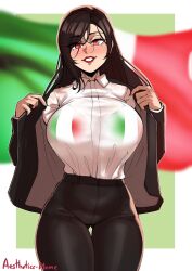 Rule 34 | 1girl, aestheticc-meme, alternate costume, anniversary, bikini, bikini under clothes, black jacket, black pants, blazer, breasts, brown hair, business suit, female focus, final fantasy, final fantasy vii, final fantasy vii remake, formal, highres, huge breasts, italian flag, italian flag bikini, italian senate porn livestream (meme), italian senate porn livestream (meme), jacket, large breasts, lips, long hair, looking at viewer, meme, nail polish, office lady, pants, red eyes, red lips, see-through, shirt, suit, swimsuit, thick thighs, thighs, tifa lockhart, white shirt, wide hips