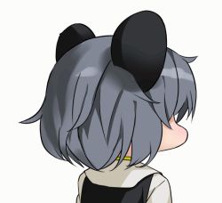 Rule 34 | 1girl, animal ears, animated, animated gif, benjamin button suukina jinsei, blush, commentary request, cookie (touhou), grey hair, hair between eyes, long sleeves, looking at viewer, mouse ears, nazrin, nyon (cookie), red eyes, short hair, simple background, smile, solo, touhou, upper body, white background