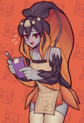 Rule 34 | 1girl, @ @, blue skin, blush, colored skin, fujimna, highres, holding, holding notepad, holding pencil, looking at viewer, mechanical pencil, minette (skullgirls), nervous smile, notepad, open mouth, pencil, skullgirls, smile, solo, thighhighs, white thighhighs