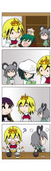 Rule 34 | 0 0, 4koma, 6+girls, ?, ^ ^, absurdres, anchor symbol, animal ears, blonde hair, book, bowl, carrying, chibi, chopsticks, closed eyes, comic, crying, crying with eyes open, dress, food, gradient background, gradient hair, green hair, grey hair, hair ornament, hand on own face, hat, headpat, highres, hijiri byakuren, jealous, jewelry, kasodani kyouko, lily white, long hair, mouse ears, mouse tail, multicolored hair, multiple girls, murasa minamitsu, nazrin, o o, object on head, open book, open mouth, pendant, plate, rakugaki-biyori, reading, rice, rice bowl, sailor dress, sailor hat, scroll, short hair, silent comic, simple background, size difference, smile, solid oval eyes, tail, tears, toramaru shou, touhou, two-tone hair