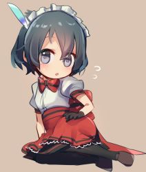 Rule 34 | 10s, 1girl, adapted costume, alternate costume, back bow, bad id, bad twitter id, black hair, blue eyes, blush, bow, bowtie, enmaided, feathers, flying sweatdrops, frilled skirt, frills, gloves, kaban (kemono friends), kemono friends, loafers, maid, maid headdress, pantyhose, puffy short sleeves, puffy sleeves, shoes, short hair, short sleeves, sitting, skirt, solo, sweatdrop, yutsu