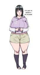 Rule 34 | 1girl, alternate breast size, black hair, boruto: naruto next generations, breasts, curvy, full body, highres, huge breasts, hyuuga hinata, purple eyes, looking at viewer, naruto (series), plump, short hair, solo, standing, tagme, thick thighs, thighs, ultivlad, wide hips