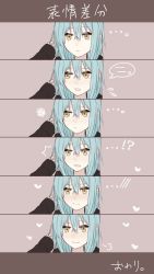 Rule 34 | !, ..., 1other, ?, androgynous, blue hair, blush, expressions, fu ku1 437, hair between eyes, heart, highres, long hair, long sleeves, looking at viewer, open mouth, rimuru tempest, simple background, smile, solo, tensei shitara slime datta ken, translation request, yellow eyes