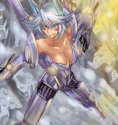 Rule 34 | 1girl, artillery, ballistic mortar cannons, blue eyes, breasts, cannon, cleavage, coyote tango, dos (james30226), headgear, jaeger (pacific rim), large breasts, legendary pictures, mecha musume, mortar (weapon), pacific rim, pan pacific defense corps, personification, shoulder cannon, shoulder gun, silver hair, solo