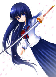 Rule 34 | 00s, 1girl, azuma hazuki, school uniform, serafuku, shima-shuu, solo, sword, weapon, yami to boushi to hon no tabibito