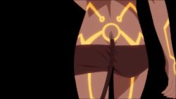 Rule 34 | 1girl, android, animated, animated gif, ass, bike shorts, butt crack, dimension w, from behind, glowing, head out of frame, lower body, tail, tail wagging, yurizaki mira