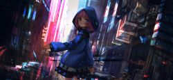 Rule 34 | 1girl, absurdres, arknights, black shorts, blue eyes, blue jacket, blue poison (arknights), bug, building, butterfly, city, commentary, cowboy shot, dart, from behind, hair between eyes, highres, hood, hood up, hooded jacket, huge filesize, insect, jacket, long hair, long sleeves, looking at viewer, looking back, low twintails, outdoors, parted lips, pink hair, shirt, shorts, solo, tibaya8, twintails, weapon, white shirt