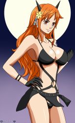 Rule 34 | 1girl, breasts, darkuro 27, female focus, highres, nami (one piece), one piece, swimsuit