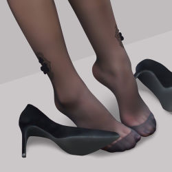 Rule 34 | 1girl, absurdres, azur lane, black footwear, black pantyhose, chen hai (azur lane), chinese commentary, feet, foot focus, grey background, high heels, highres, out of frame, pantyhose, shoes, unworn shoes, simple background, solo, stiletto heels, sym., toes