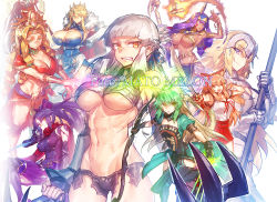 Rule 34 | 6+girls, abs, animal ears, artoria pendragon (fate), artoria pendragon (lancer) (fate), atalanta (fate), blonde hair, bow (weapon), breasts, cape, cleavage, clenched teeth, crown, english text, fate/grand order, fate (series), fox ears, green eyes, green hair, jeanne d&#039;arc (fate), jeanne d&#039;arc (ruler) (fate), jeanne d&#039;arc (third ascension) (fate), katou danzou (fate), large breasts, light brown hair, melon22, multiple girls, navel, nitocris (fate), penthesilea (fate), purple hair, quetzalcoatl (fate), small breasts, suzuka gozen (fate), teeth, underboob, weapon, yellow eyes