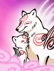 Rule 34 | amaterasu (ookami), chibiterasu, family, mother and son, no humans, ookami (game)
