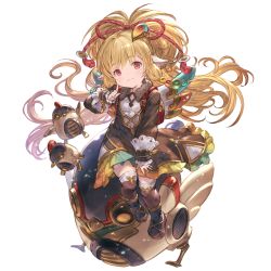 Rule 34 | 1girl, animal ears, bare shoulders, bird, blonde hair, boots, breasts, chibi, chicken, earrings, granblue fantasy, hair ornament, harvin, jewelry, knee boots, long hair, looking at viewer, machine, mahira (granblue fantasy), minaba hideo, non-humanoid robot, official art, red eyes, robot, robot animal, simple background, sitting, small breasts, thighhighs, transparent background, white background