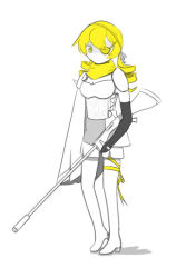 Rule 34 | amputee, blonde hair, eyepatch, frown, mahou shoujo madoka magica, mahou shoujo madoka magica rebirth, mahou shoujo madoka magica rebirth: the man on the silver mountain, sniper rifle, tomoe mami